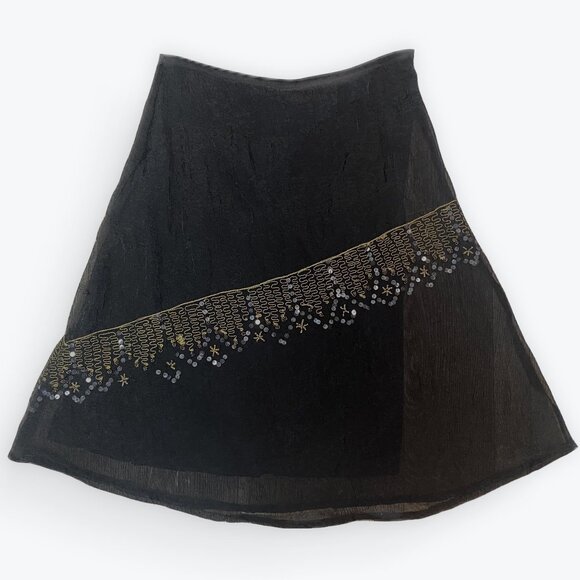 S | Sequin Black Skirt - Picture 1 of 4